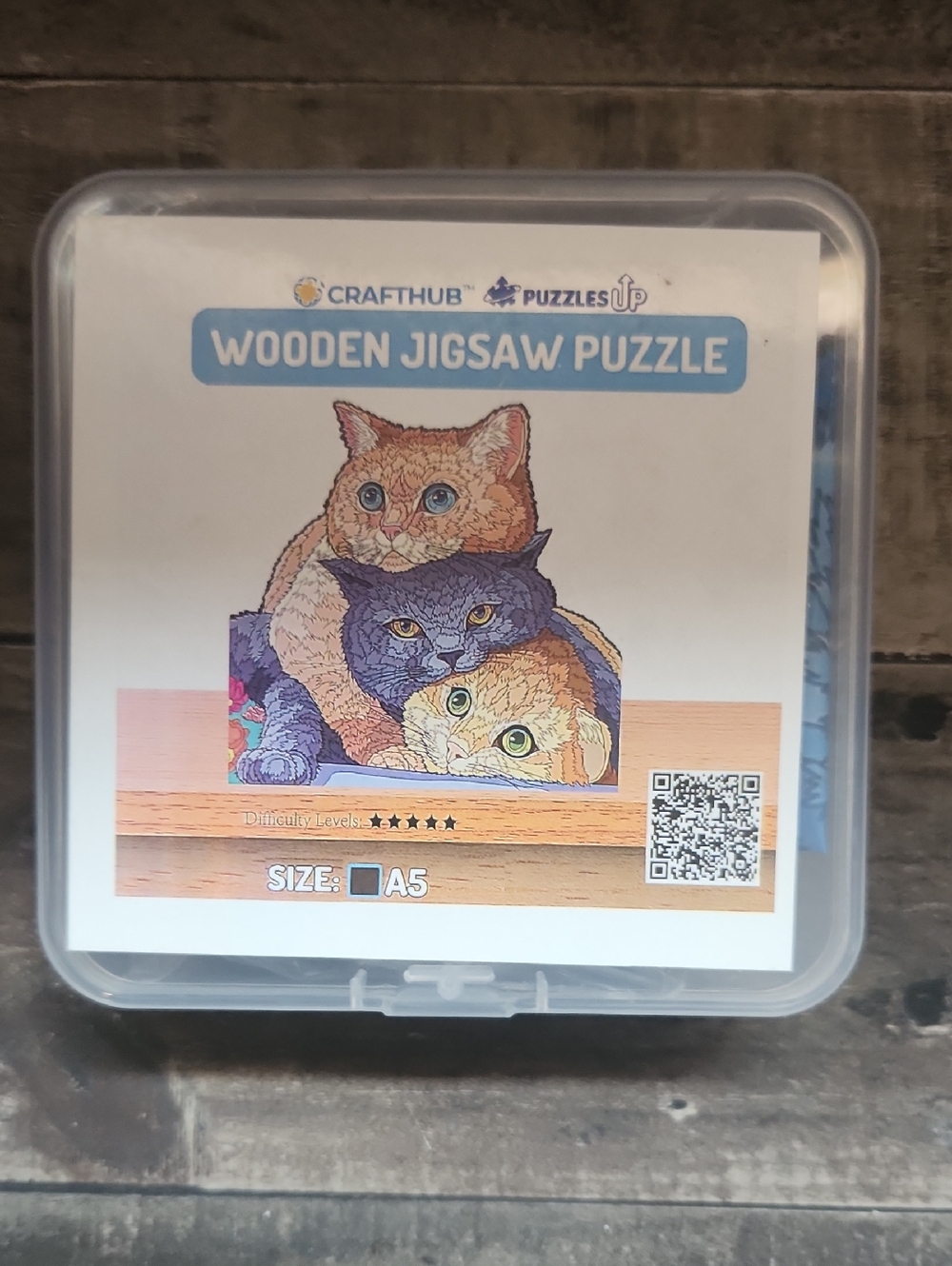 Crafthub PuzzlesUp Wooden Jigsaw Puzzle - Cat Trio, Multicolor